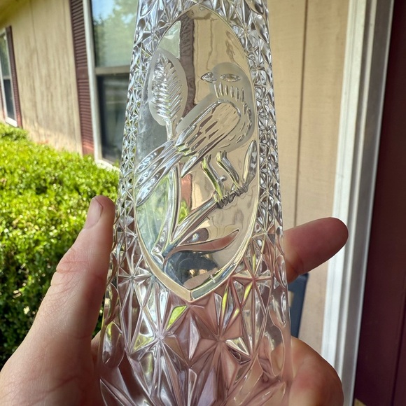 Vintage HOFBAUER CRYSTAL 9" CRACKER TRAY - BYRDES COLLECTION Germany - Picture 9 of 9